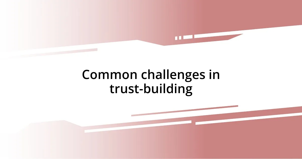 Common challenges in trust-building